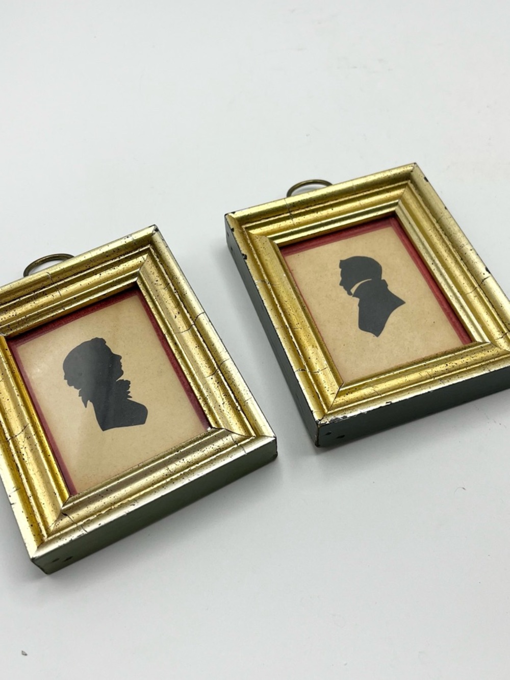 Vintage Pair of Georgian Silhouettes in Gold Leafed Frames